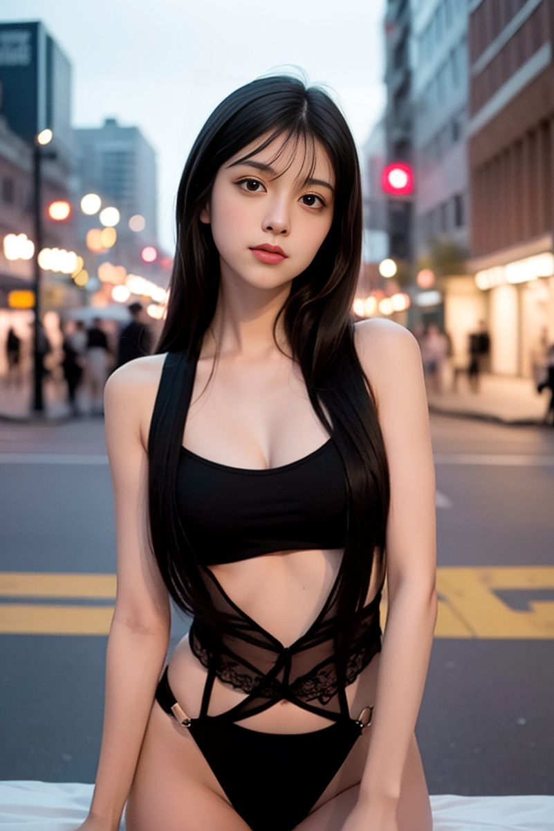 AI生成美女~street background II