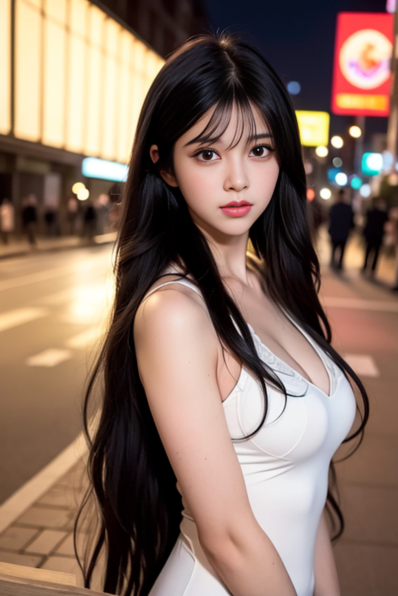 AI生成美女~street background II