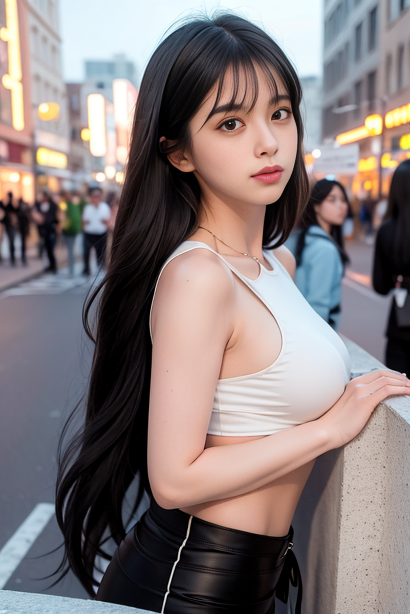 AI生成美女~street background II