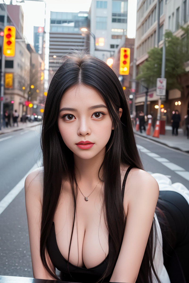 AI生成美女~street background II