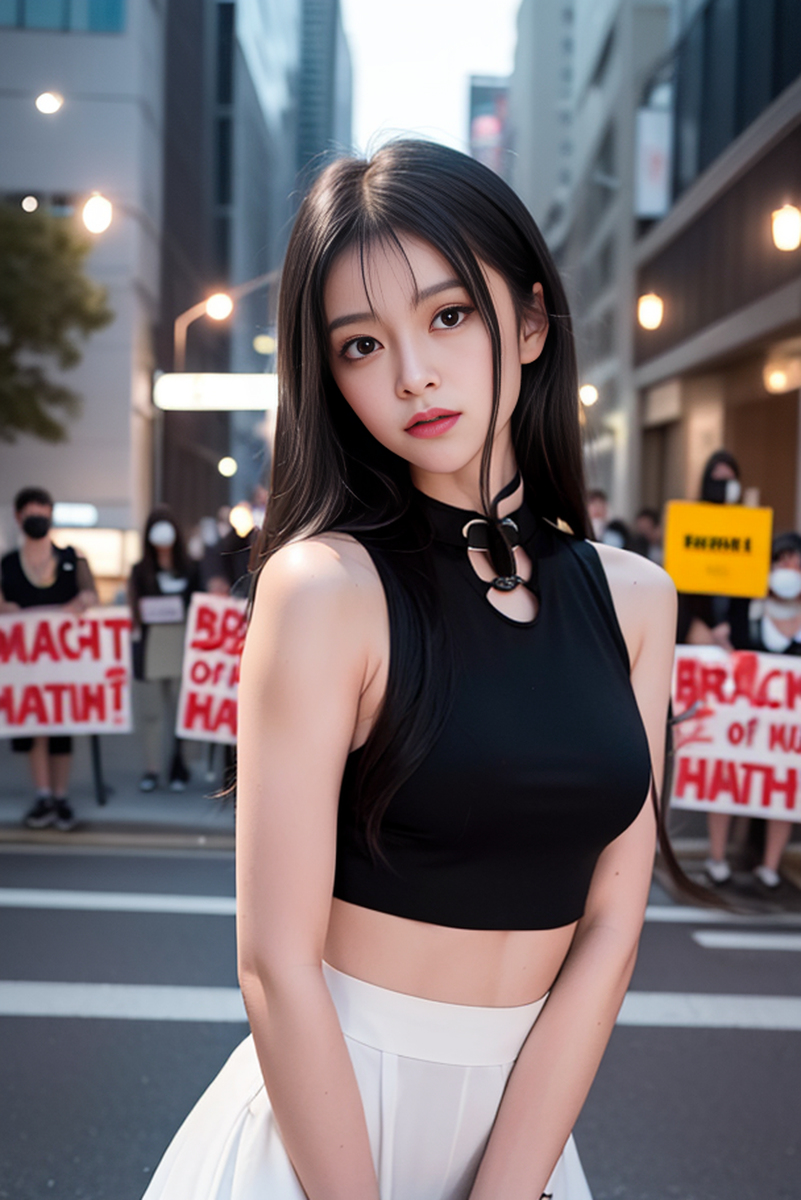 AI生成美女~street background II