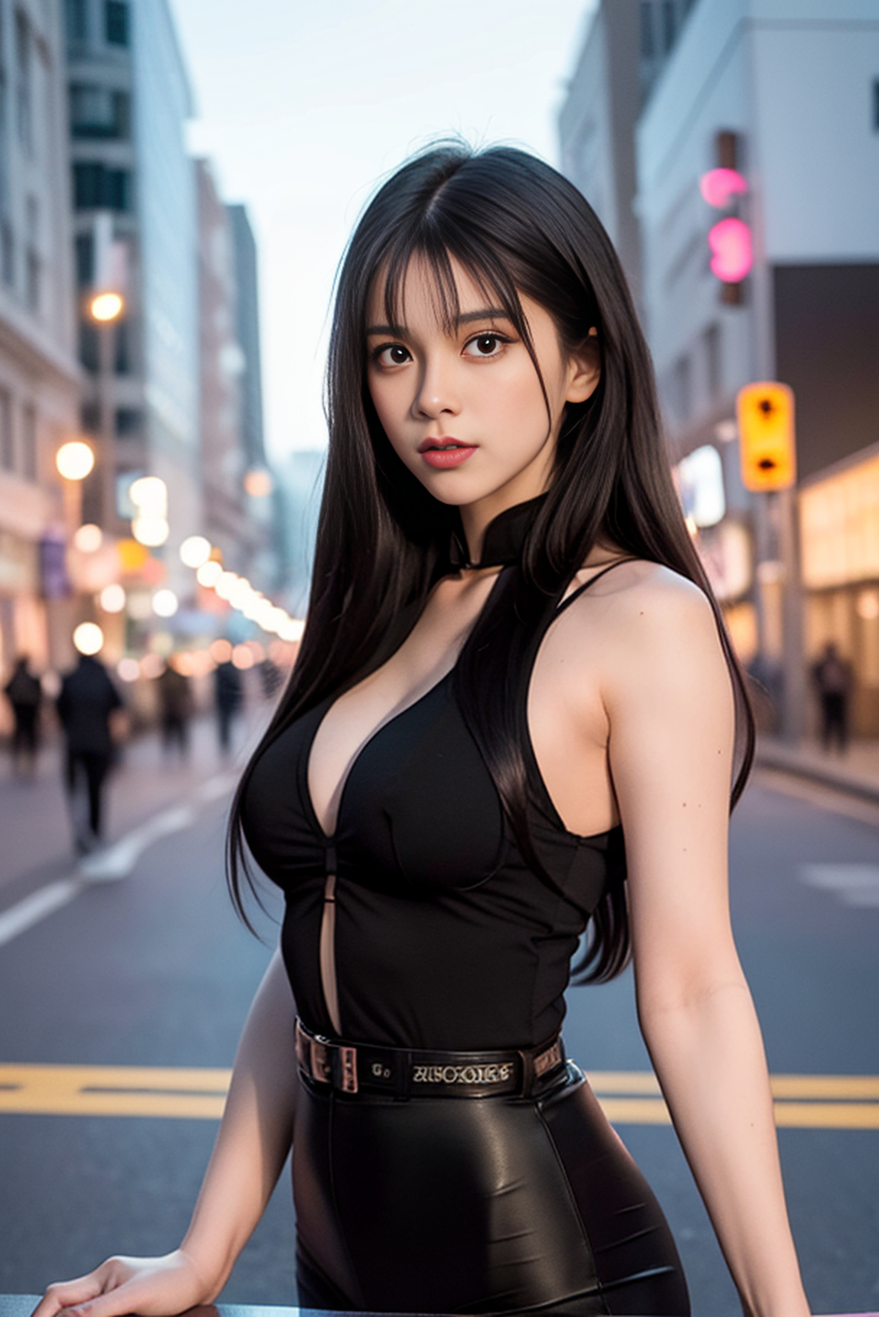 AI生成美女~street background II