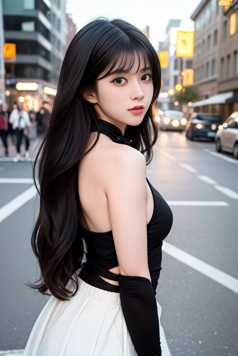 AI生成美女~street background II