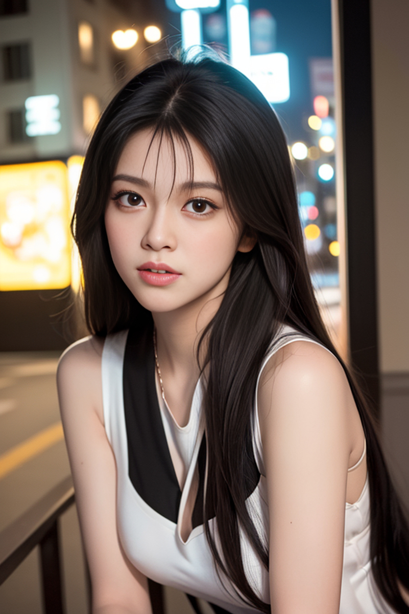 AI生成美女~street background II