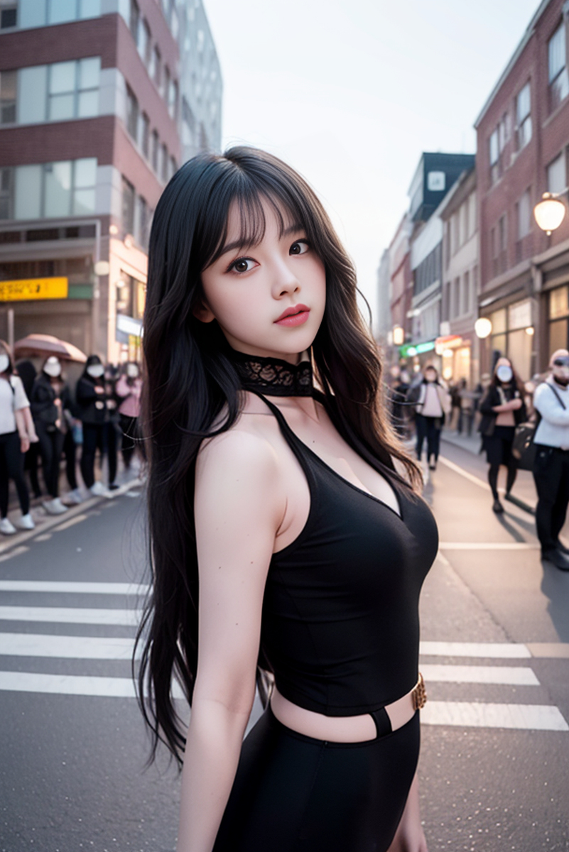 AI生成美女~street background II
