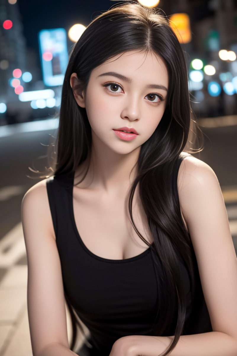 AI生成美女~street background II