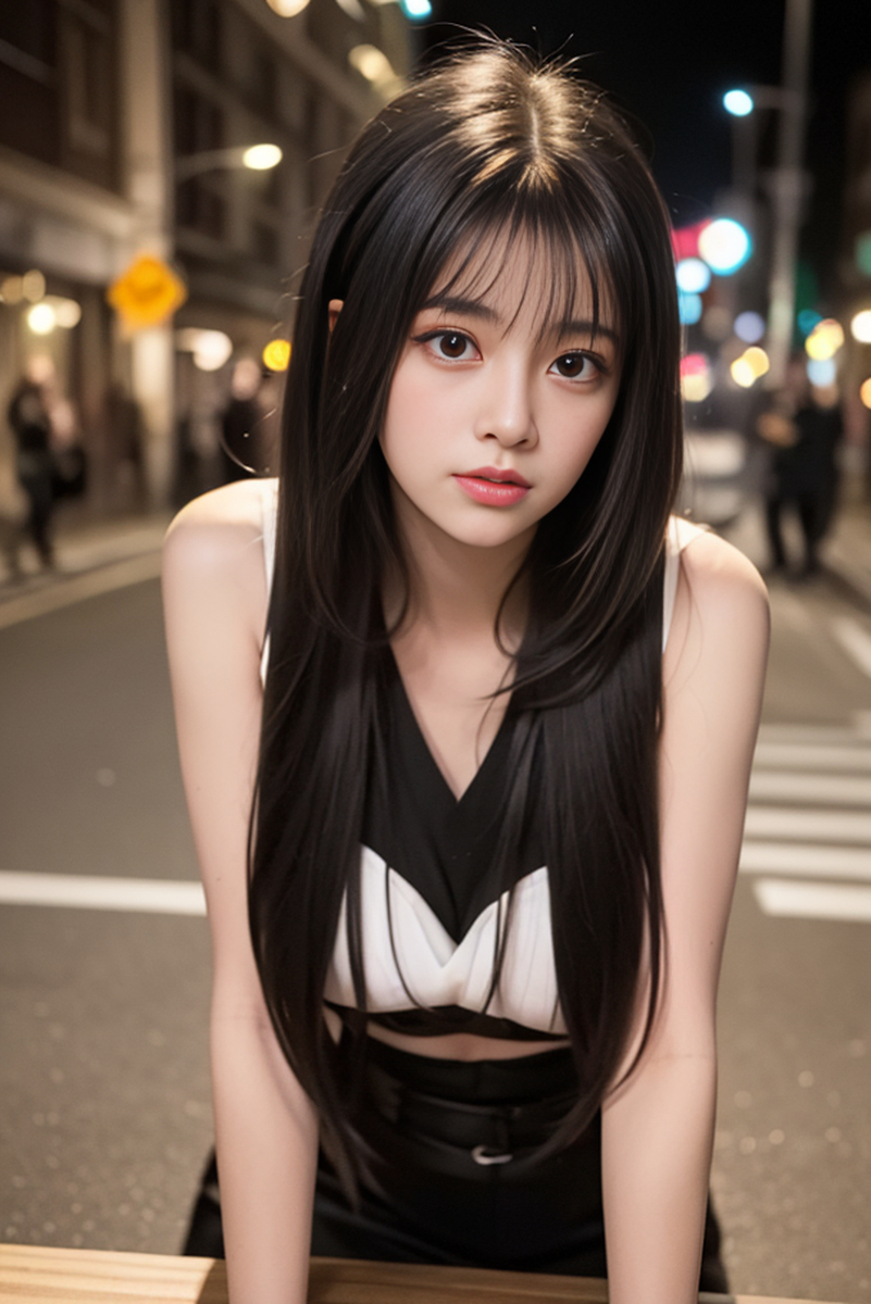 AI生成美女~street background II