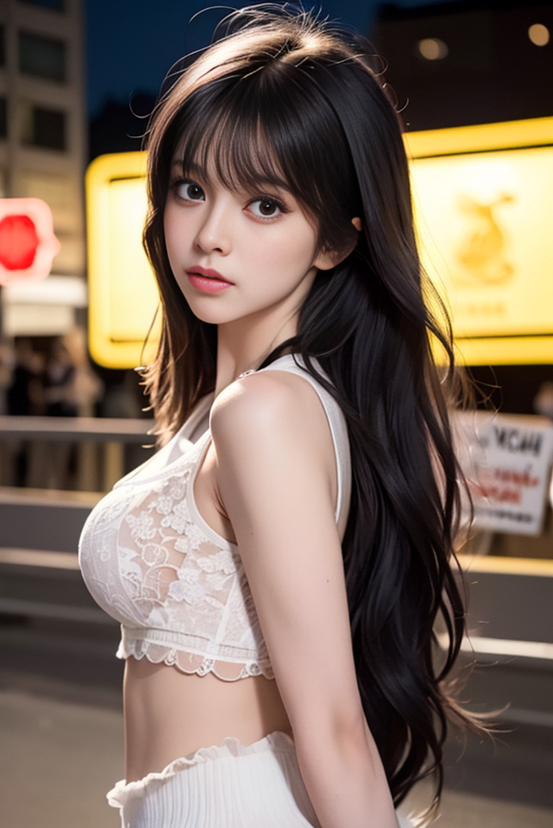 AI生成美女~street background II