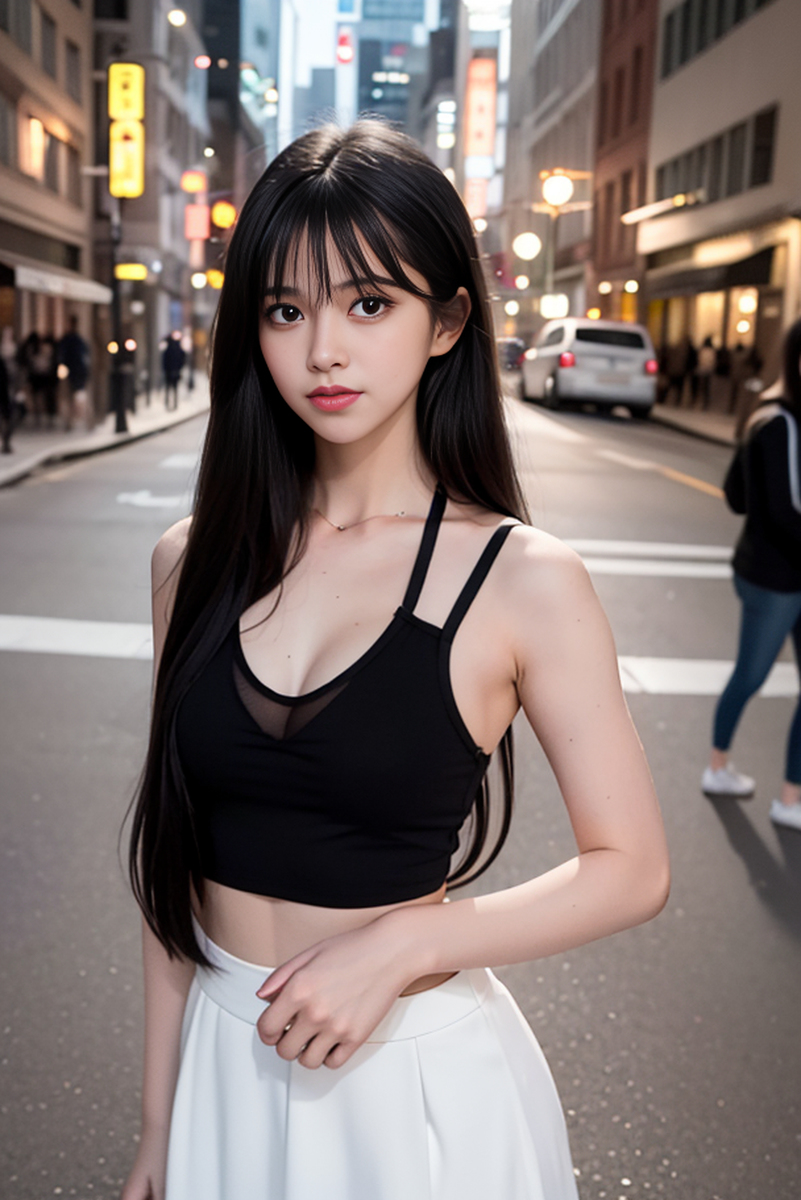 AI生成美女~street background II