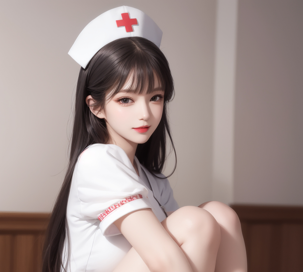 AI生成美女~護士+白色內著
