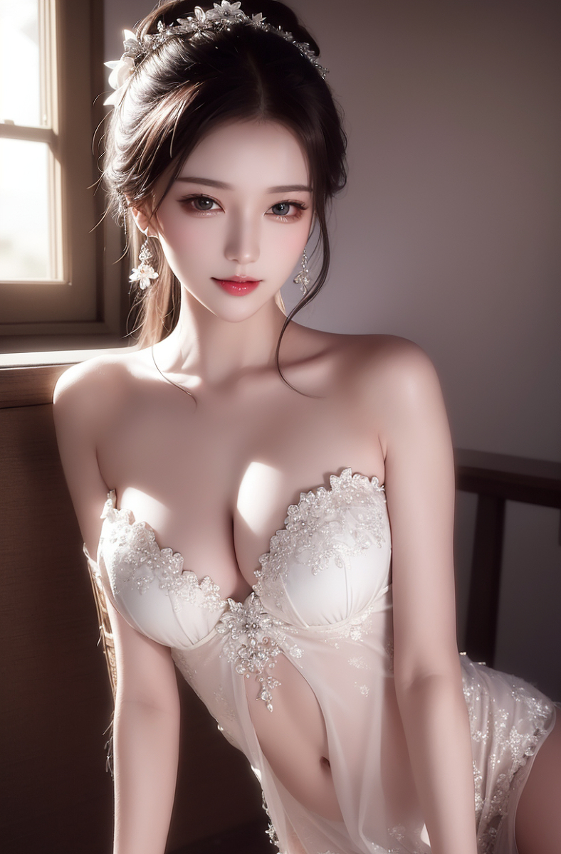AI生成美女~護士+白色內著
