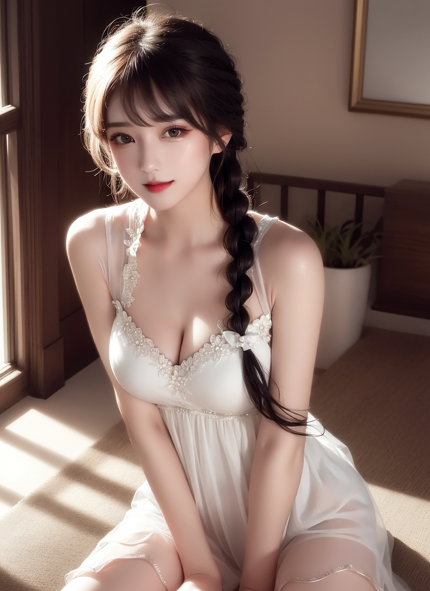 AI生成美女~護士+白色內著