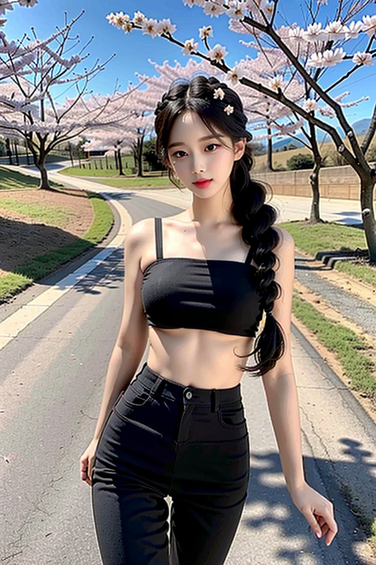 AI生成美女~Hiking in spring
