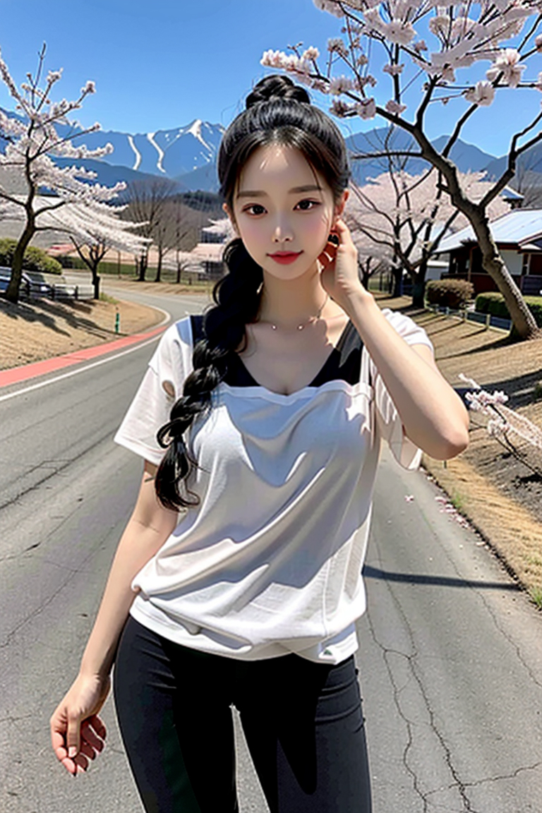 AI生成美女~Hiking in spring