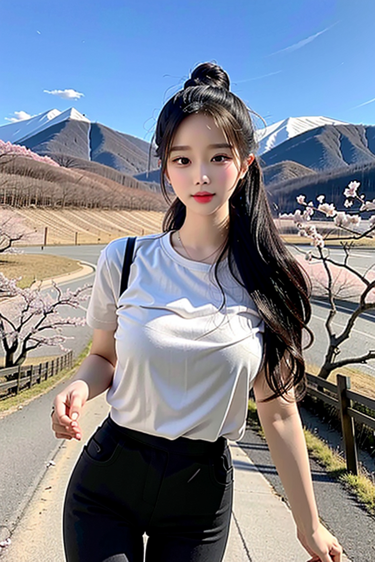 AI生成美女~Hiking in spring