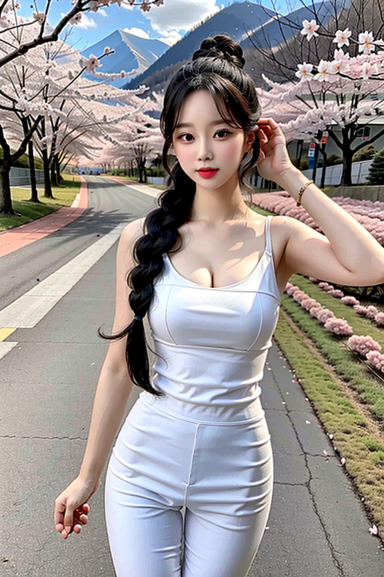 AI生成美女~Hiking in spring