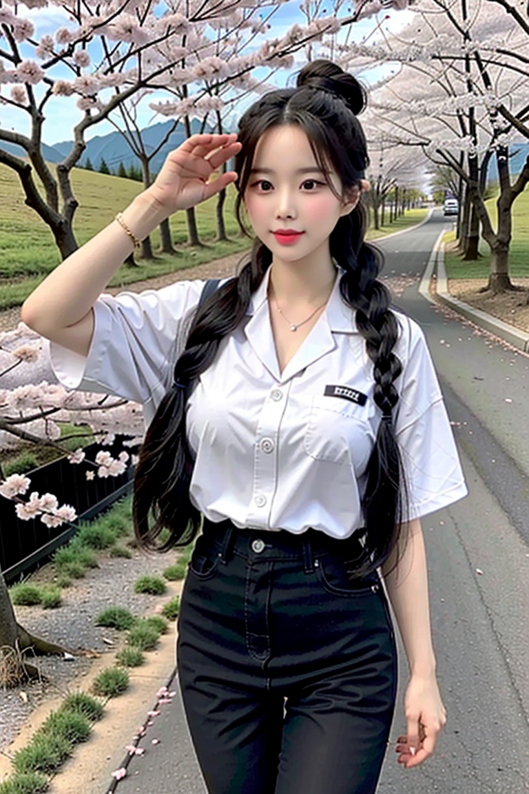 AI生成美女~Hiking in spring