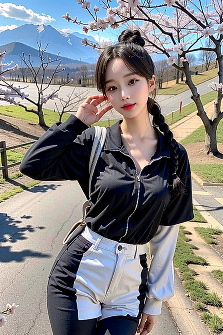 AI生成美女~Hiking in spring
