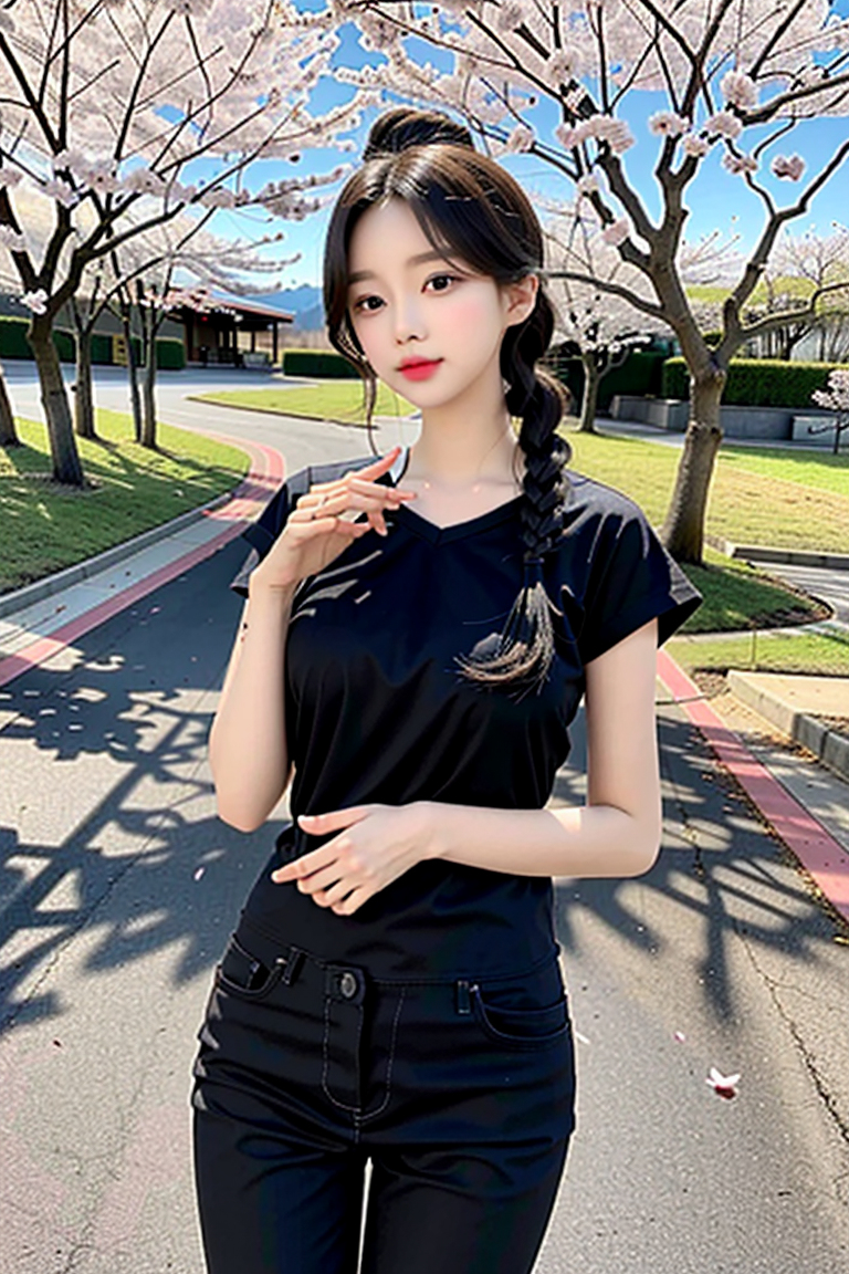 AI生成美女~Hiking in spring