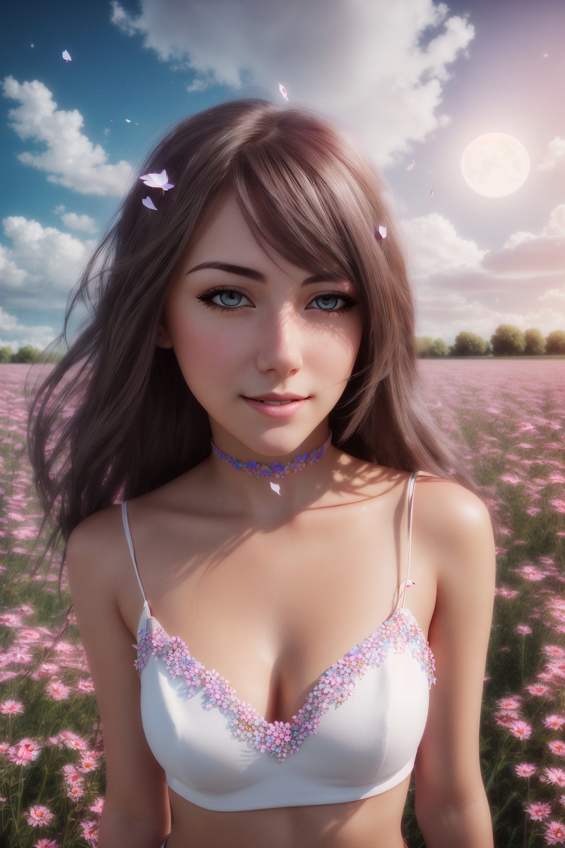 AI生成美女~Liberty. 飛舞的花瓣
