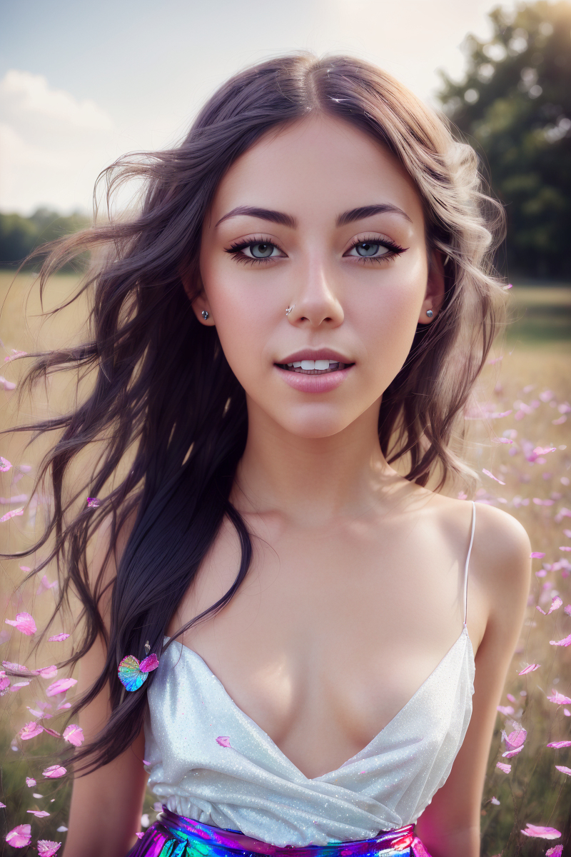 AI生成美女~Liberty. 飛舞的花瓣