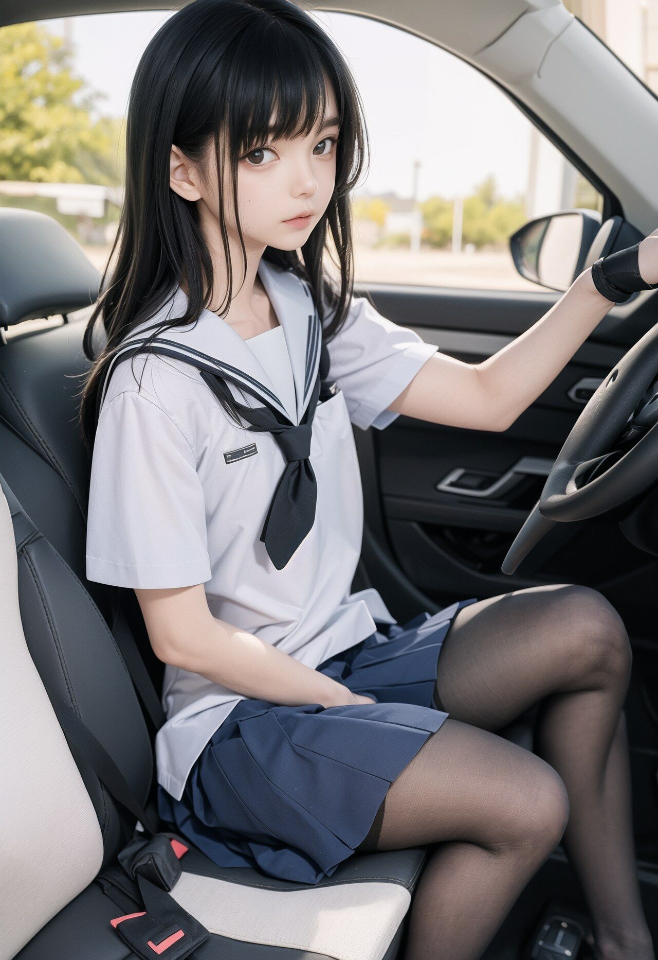 AI繪圖美女 黑絲少女