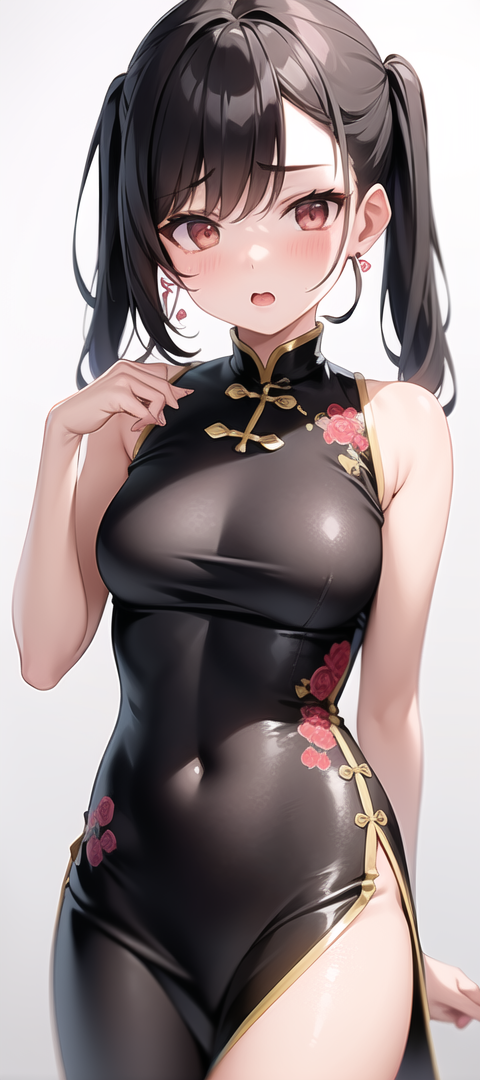 原創二次元AI寫真 旗袍 高衩 羞羞臉