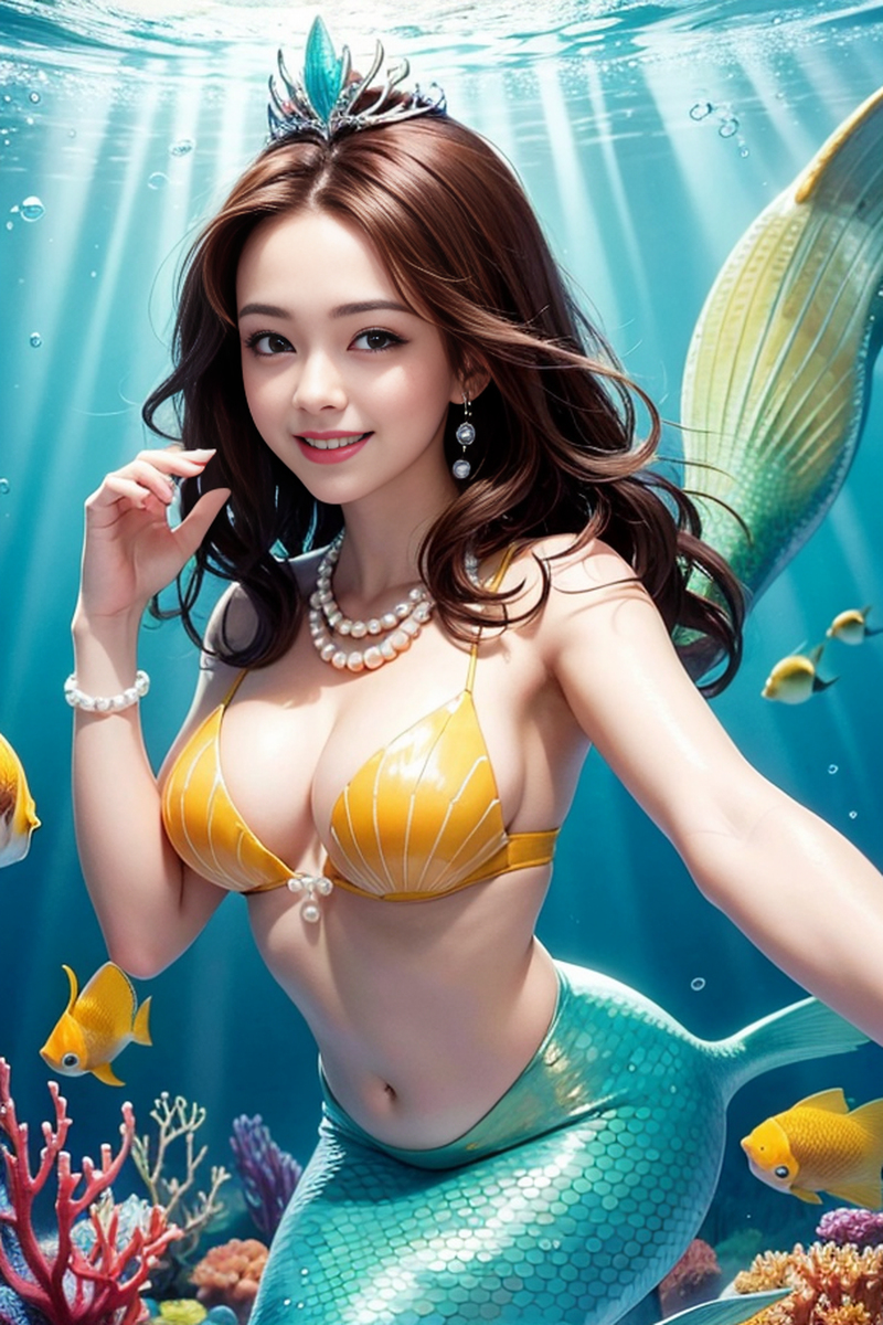 AI生成美女~【マーメイド】 美人魚