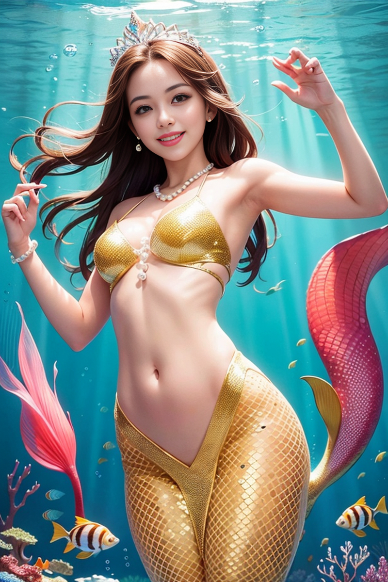 AI生成美女~【マーメイド】 美人魚