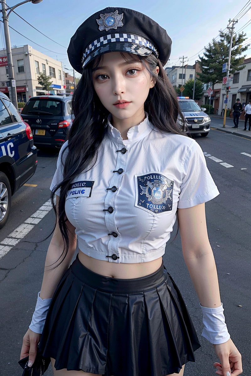 AI生成美女~police girl cos.....!