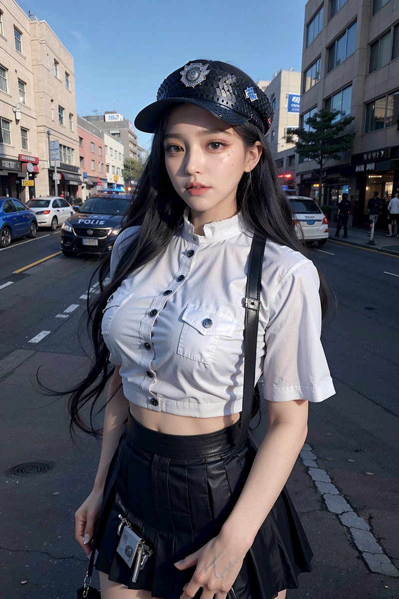 AI生成美女~police girl cos.....!