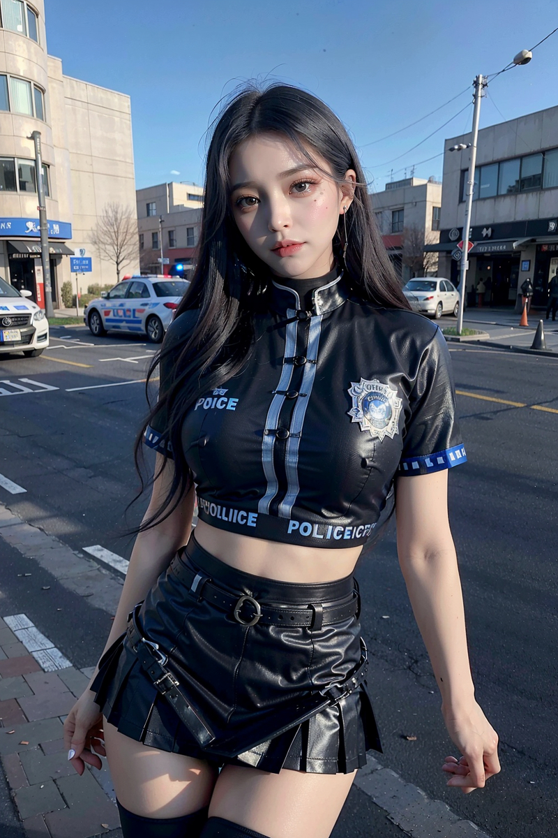 AI生成美女~police girl cos.....!