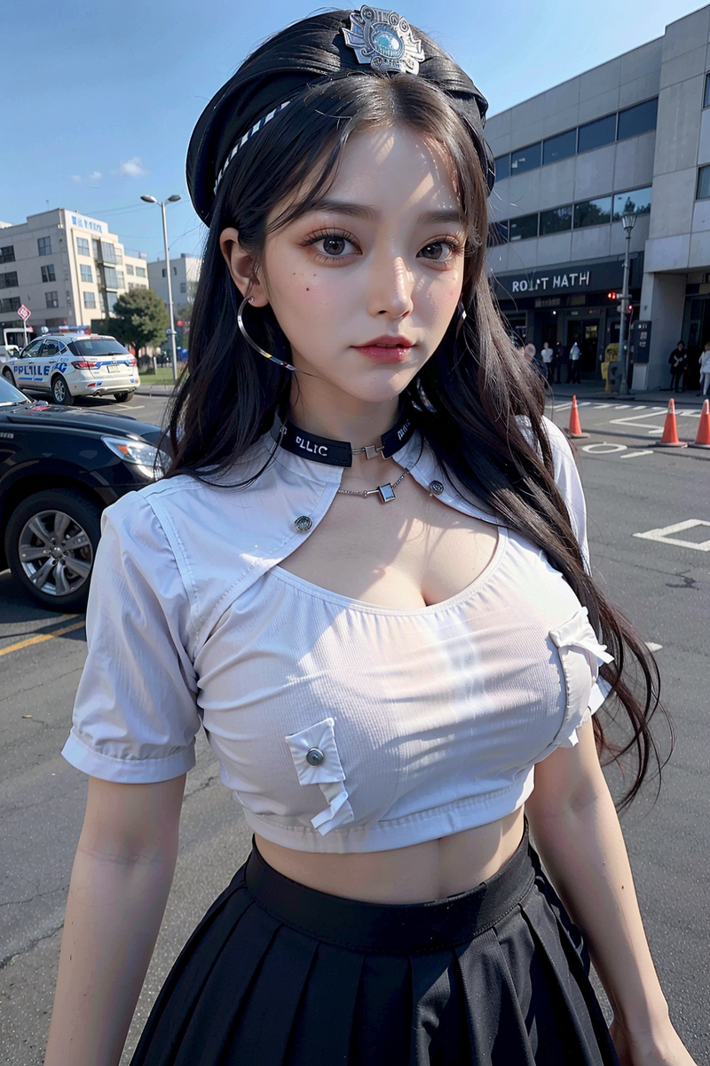 AI生成美女~police girl cos.....!
