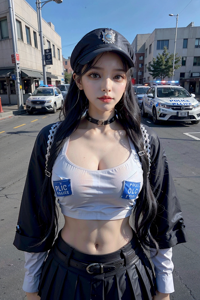 AI生成美女~police girl cos.....!