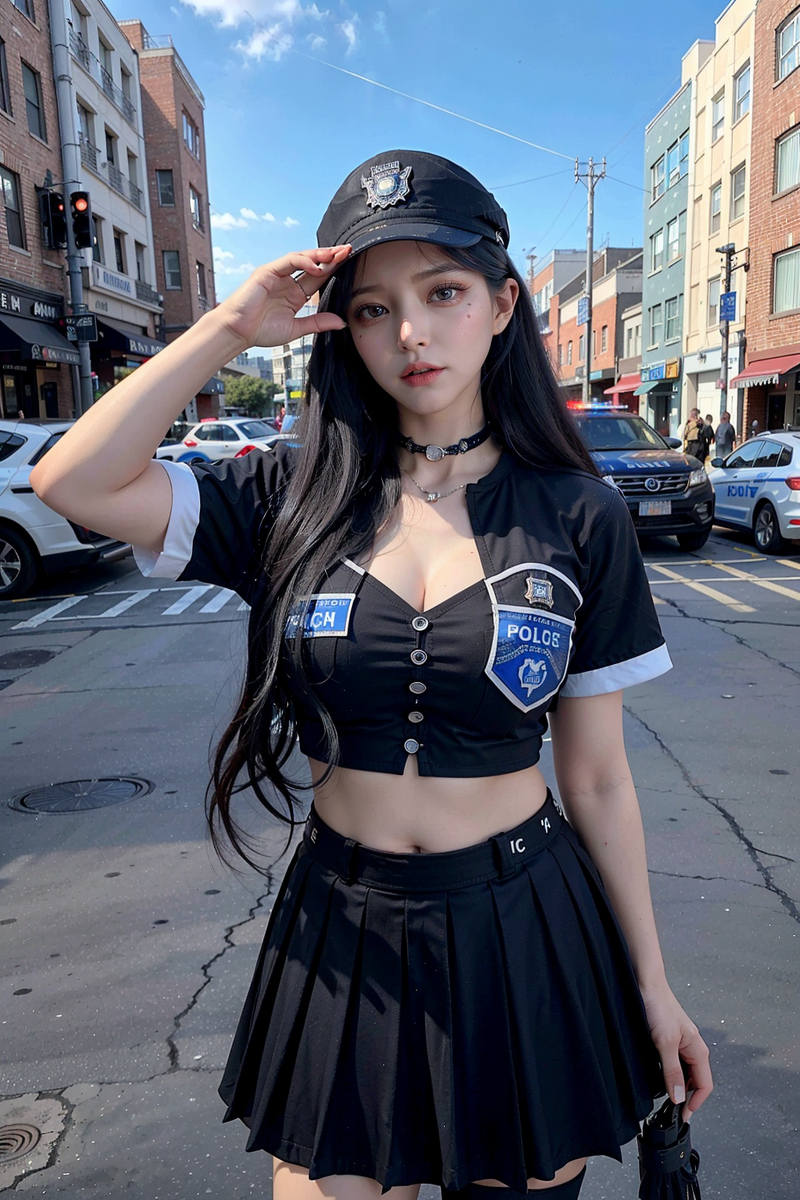 AI生成美女~police girl cos.....!