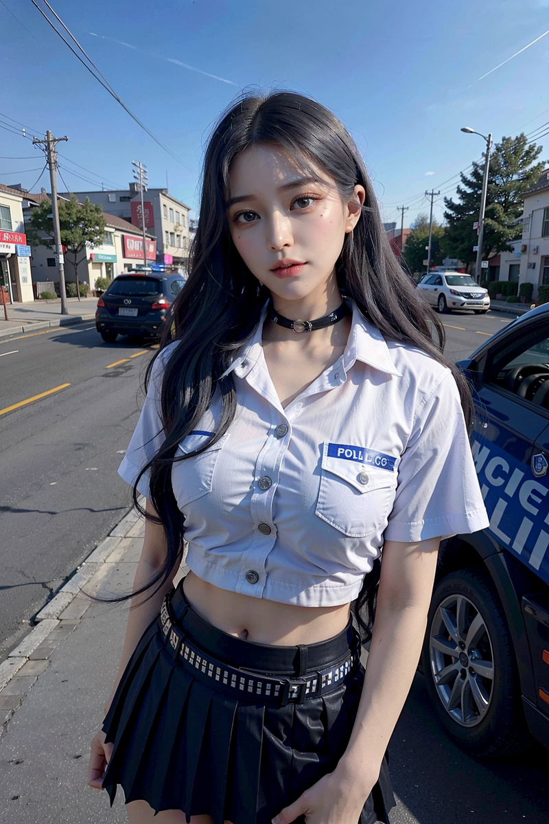 AI生成美女~police girl cos.....!