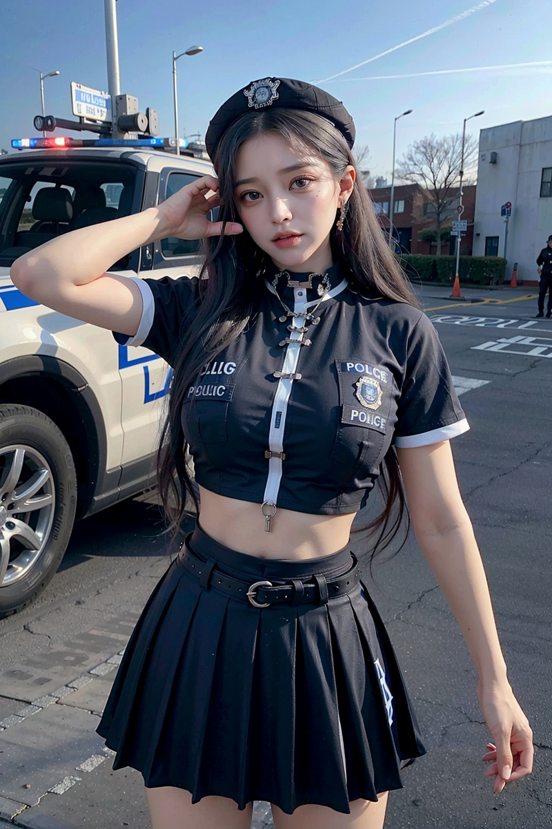 AI生成美女~police girl cos.....!
