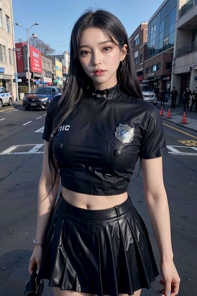 AI生成美女~police girl cos.....!