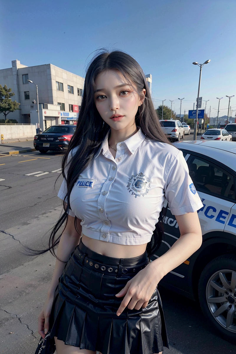 AI生成美女~police girl cos.....!