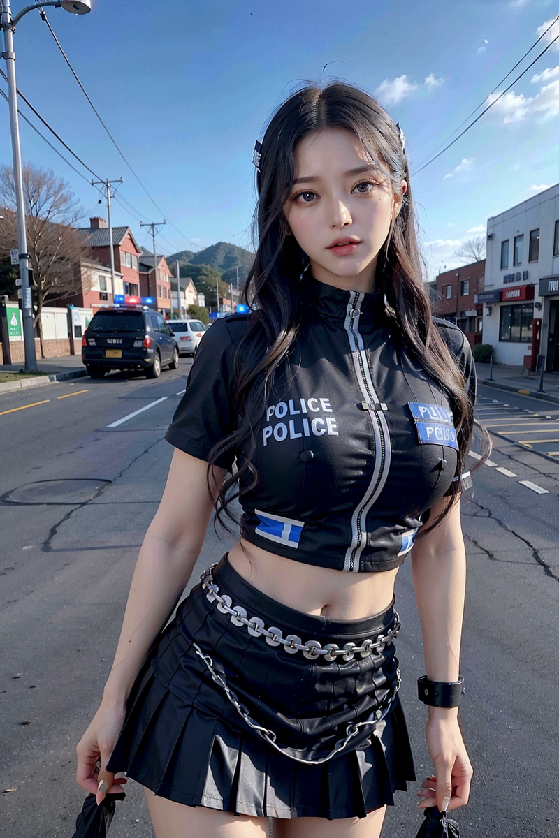 AI生成美女~police girl cos.....!