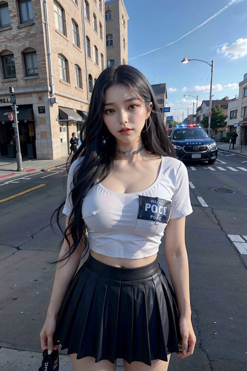AI生成美女~police girl cos.....!