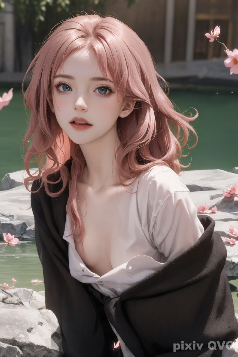 AI生成美女~粉髮少女