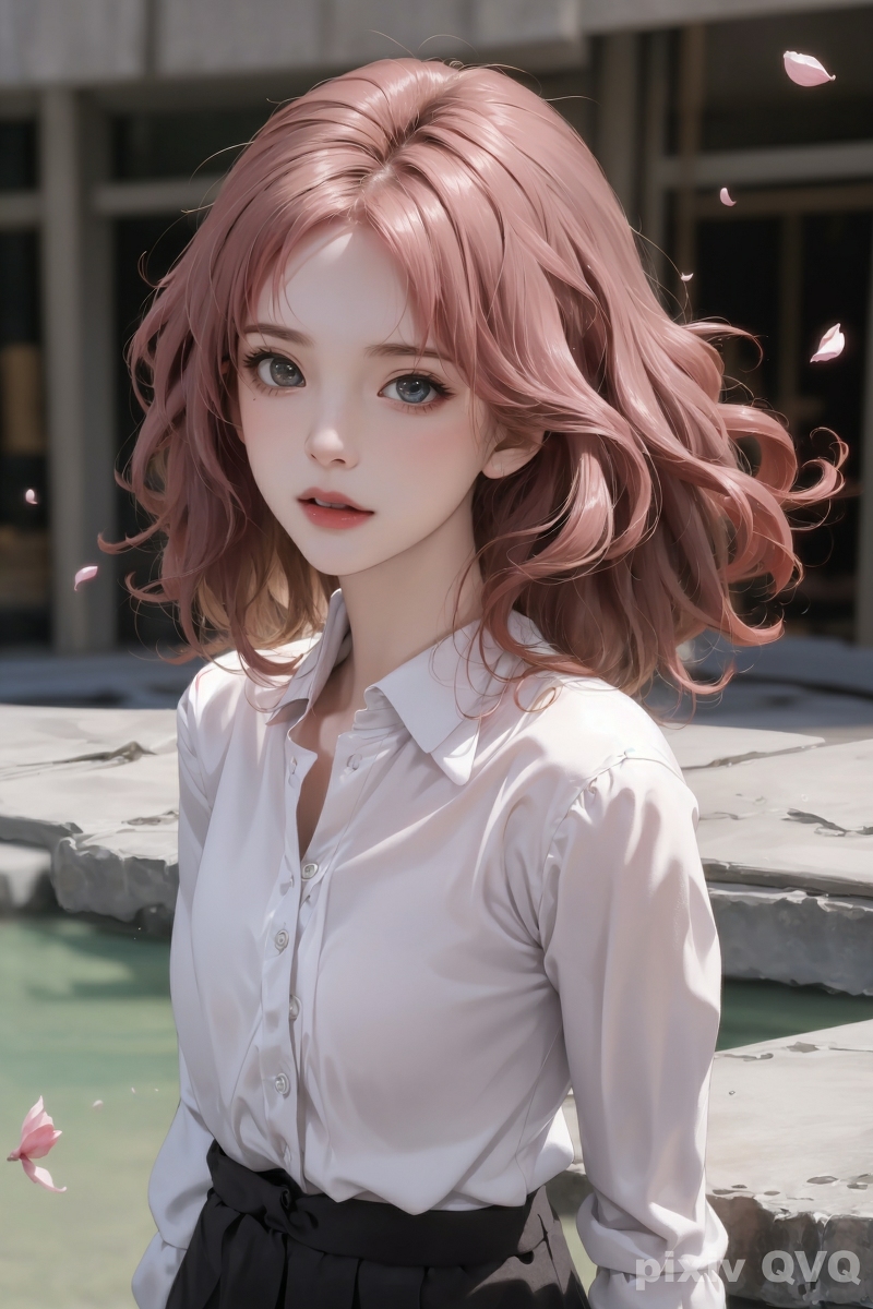 AI生成美女~粉髮少女