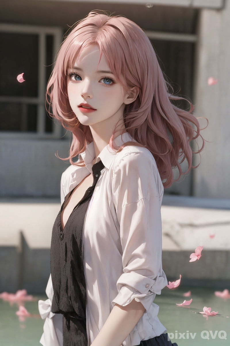 AI生成美女~粉髮少女