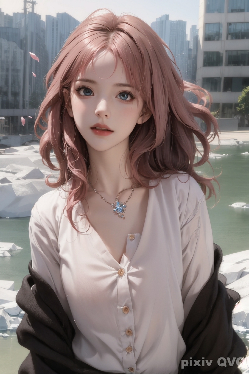 AI生成美女~粉髮少女