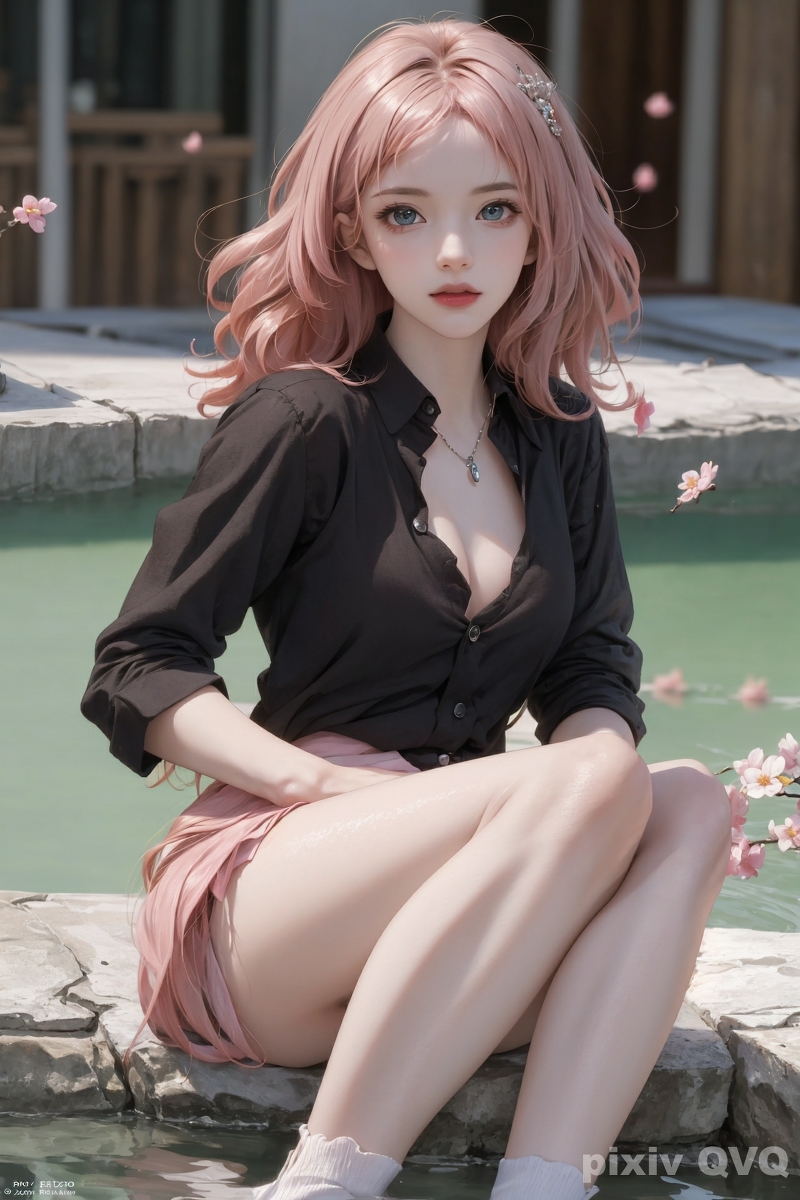 AI生成美女~粉髮少女