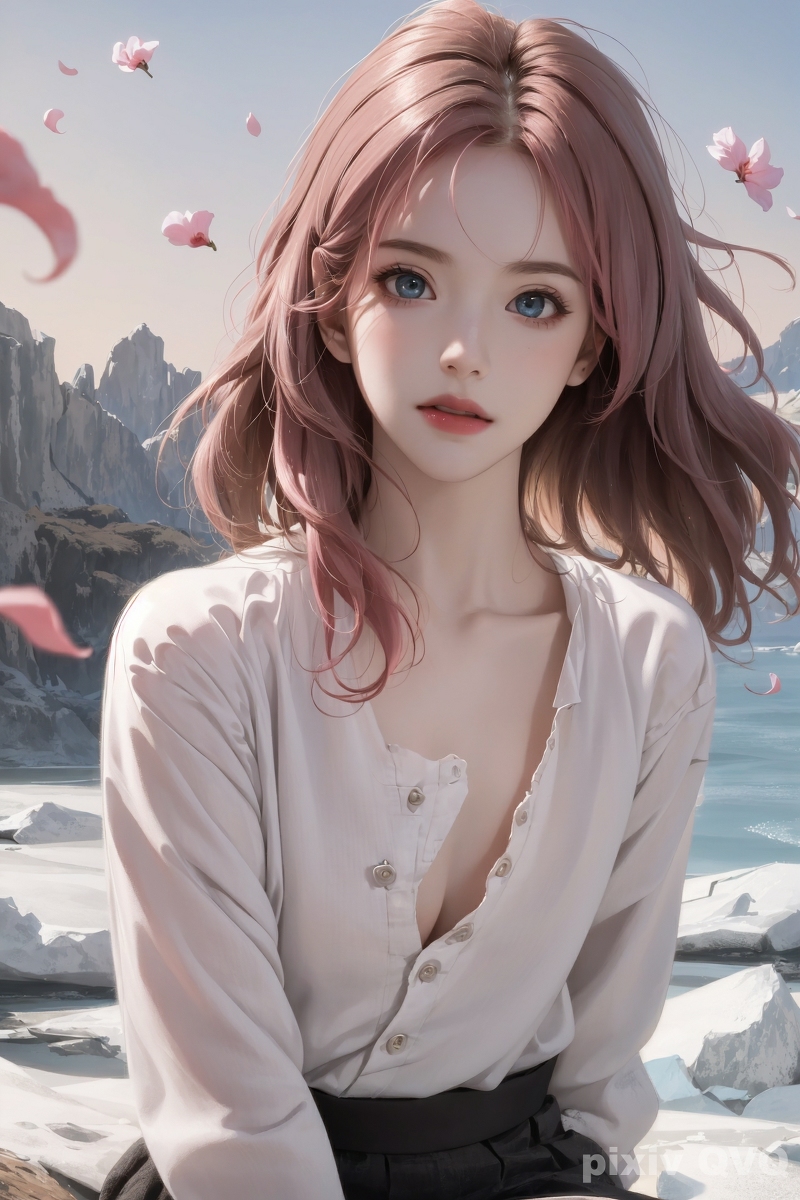 AI生成美女~粉髮少女
