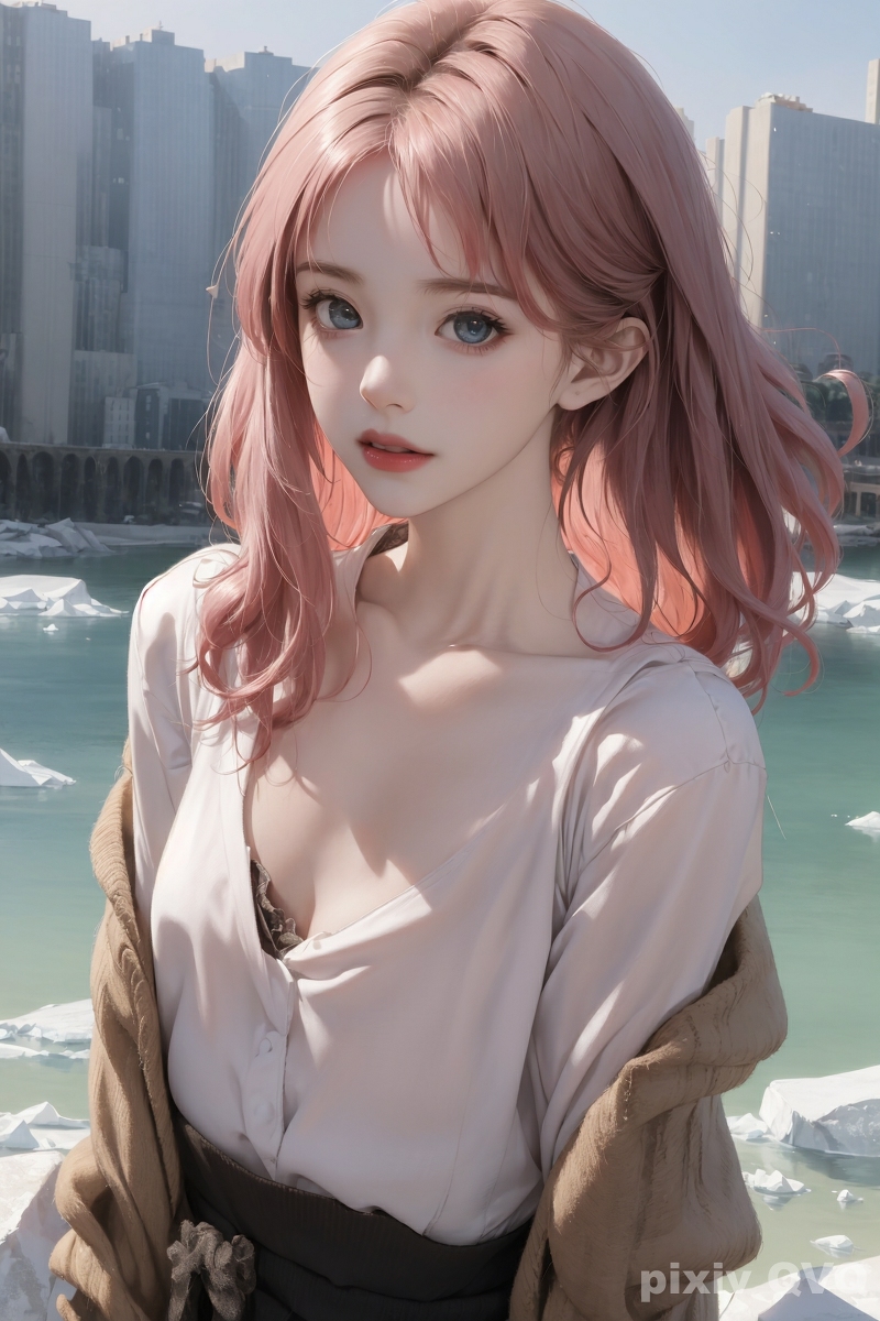 AI生成美女~粉髮少女