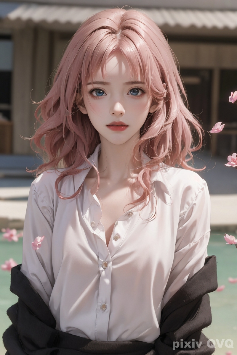 AI生成美女~粉髮少女
