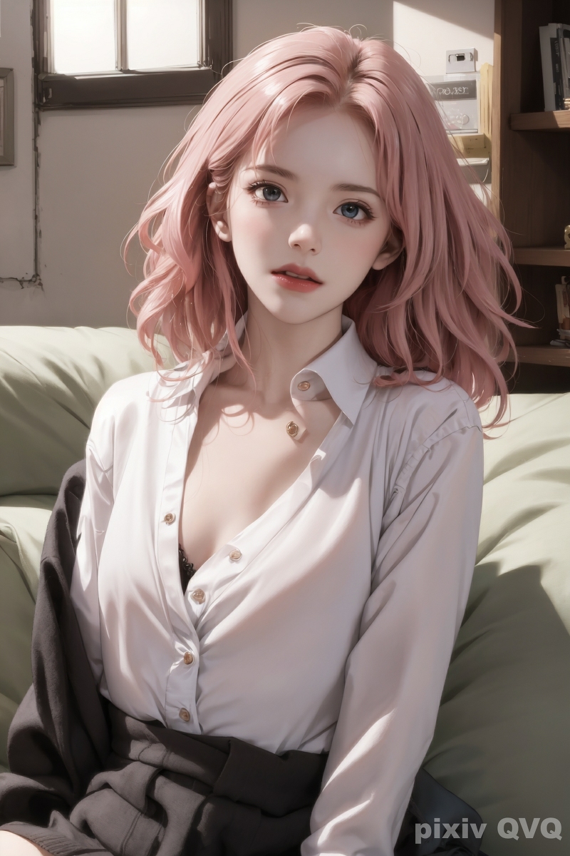 AI生成美女~粉髮少女